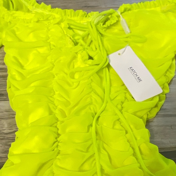 Highlighter Yellow/Green Mini Dress - Picture 3 of 4